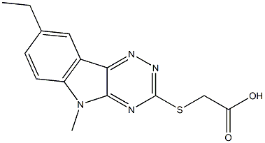 Acetic acid, [(8-ethyl-5-methyl-5H-1,2,4-triazino[5,6-b]indol-3-yl)thio]- (9CI) Structure