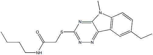 Acetamide, N-butyl-2-[(8-ethyl-5-methyl-5H-1,2,4-triazino[5,6-b]indol-3-yl)thio]- (9CI),603946-79-8,结构式