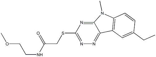 Acetamide, 2-[(8-ethyl-5-methyl-5H-1,2,4-triazino[5,6-b]indol-3-yl)thio]-N-(2-methoxyethyl)- (9CI),603946-80-1,结构式