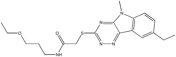 Acetamide, N-(3-ethoxypropyl)-2-[(8-ethyl-5-methyl-5H-1,2,4-triazino[5,6-b]indol-3-yl)thio]- (9CI)|