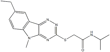 Acetamide, 2-[(8-ethyl-5-methyl-5H-1,2,4-triazino[5,6-b]indol-3-yl)thio]-N-(1-methylethyl)- (9CI),603946-82-3,结构式