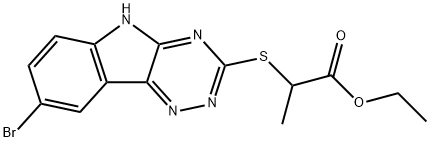 Propanoic acid, 2-[(8-bromo-2H-1,2,4-triazino[5,6-b]indol-3-yl)thio]-, ethyl ester (9CI) Structure