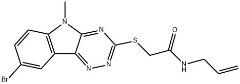 Acetamide, 2-[(8-bromo-5-methyl-5H-1,2,4-triazino[5,6-b]indol-3-yl)thio]-N-2-propenyl- (9CI) Structure
