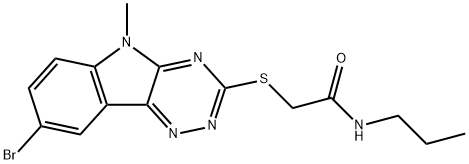 Acetamide, 2-[(8-bromo-5-methyl-5H-1,2,4-triazino[5,6-b]indol-3-yl)thio]-N-propyl- (9CI)|