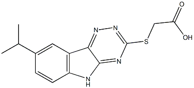Acetic acid, [[8-(1-methylethyl)-2H-1,2,4-triazino[5,6-b]indol-3-yl]thio]- (9CI) Struktur