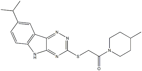 Piperidine, 4-methyl-1-[[[8-(1-methylethyl)-2H-1,2,4-triazino[5,6-b]indol-3-yl]thio]acetyl]- (9CI) Structure