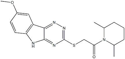 Piperidine, 1-[[(8-methoxy-2H-1,2,4-triazino[5,6-b]indol-3-yl)thio]acetyl]-2,6-dimethyl- (9CI)|