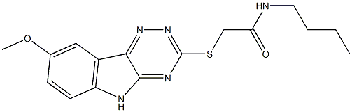 Acetamide, N-butyl-2-[(8-methoxy-2H-1,2,4-triazino[5,6-b]indol-3-yl)thio]- (9CI) 化学構造式