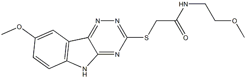 Acetamide, N-(2-methoxyethyl)-2-[(8-methoxy-2H-1,2,4-triazino[5,6-b]indol-3-yl)thio]- (9CI) Structure