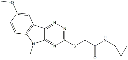 Acetamide, N-cyclopropyl-2-[(8-methoxy-5-methyl-5H-1,2,4-triazino[5,6-b]indol-3-yl)thio]- (9CI) Structure