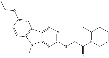 Piperidine, 1-[[(8-ethoxy-5-methyl-5H-1,2,4-triazino[5,6-b]indol-3-yl)thio]acetyl]-2-methyl- (9CI),603947-81-5,结构式