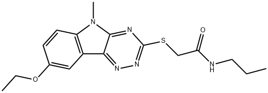 Acetamide, 2-[(8-ethoxy-5-methyl-5H-1,2,4-triazino[5,6-b]indol-3-yl)thio]-N-propyl- (9CI) Structure