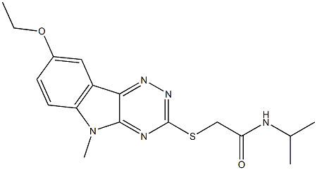 Acetamide, 2-[(8-ethoxy-5-methyl-5H-1,2,4-triazino[5,6-b]indol-3-yl)thio]-N-(1-methylethyl)- (9CI) 化学構造式