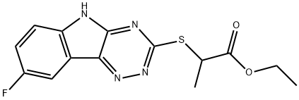 Propanoic acid, 2-[(8-fluoro-2H-1,2,4-triazino[5,6-b]indol-3-yl)thio]-, ethyl ester (9CI)|