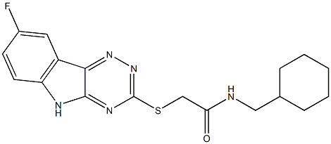 Acetamide, N-(cyclohexylmethyl)-2-[(8-fluoro-2H-1,2,4-triazino[5,6-b]indol-3-yl)thio]- (9CI),603947-99-5,结构式