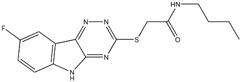 Acetamide, N-butyl-2-[(8-fluoro-2H-1,2,4-triazino[5,6-b]indol-3-yl)thio]- (9CI),603948-01-2,结构式