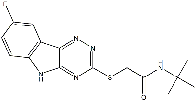 Acetamide, N-(1,1-dimethylethyl)-2-[(8-fluoro-2H-1,2,4-triazino[5,6-b]indol-3-yl)thio]- (9CI),603948-06-7,结构式