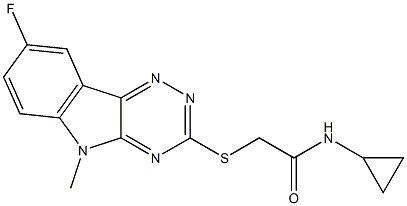 Acetamide, N-cyclopropyl-2-[(8-fluoro-5-methyl-5H-1,2,4-triazino[5,6-b]indol-3-yl)thio]- (9CI),603948-18-1,结构式