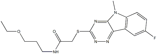 603948-22-7 Acetamide, N-(3-ethoxypropyl)-2-[(8-fluoro-5-methyl-5H-1,2,4-triazino[5,6-b]indol-3-yl)thio]- (9CI)