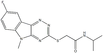Acetamide, 2-[(8-fluoro-5-methyl-5H-1,2,4-triazino[5,6-b]indol-3-yl)thio]-N-(1-methylethyl)- (9CI) Structure