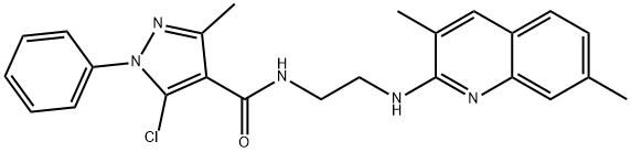 1H-Pyrazole-4-carboxamide,5-chloro-N-[2-[(3,7-dimethyl-2-quinolinyl)amino]ethyl]-3-methyl-1-phenyl-(9CI) Structure