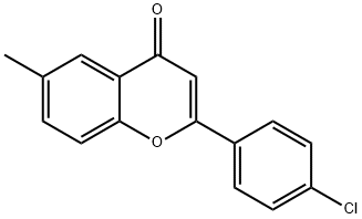2-(4-氯苯基)-6-甲基-4H-1-苯并吡喃-4-酮 结构式