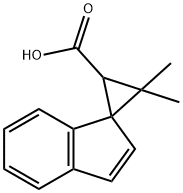 3,3-ジメチルスピロ[シクロプロパン-1,1'-[1H]インデン]-2-カルボン酸 化学構造式