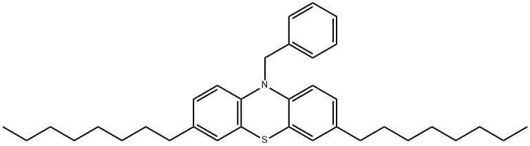 3,7-Dioctyl-10-(phenylmethyl)-10H-phenothiazine Structure