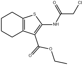 2-[(2-クロロアセチル)アミノ]-4,5,6,7-テトラヒドロ-1-ベンゾチオフェン-3-カルボン酸エチル 化学構造式