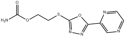 Ethanol, 2-[(5-pyrazinyl-1,3,4-oxadiazol-2-yl)thio]-, carbamate (ester) (9CI),604740-37-6,结构式