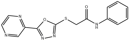 Acetamide, N-phenyl-2-[(5-pyrazinyl-1,3,4-oxadiazol-2-yl)thio]- (9CI) Structure