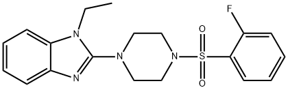 Piperazine, 1-(1-ethyl-1H-benzimidazol-2-yl)-4-[(2-fluorophenyl)sulfonyl]- (9CI) Struktur