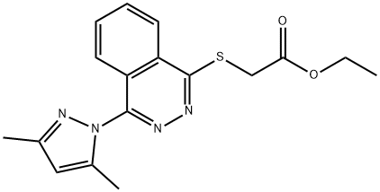 Acetic acid, [[4-(3,5-dimethyl-1H-pyrazol-1-yl)-1-phthalazinyl]thio]-, ethyl ester (9CI) Struktur