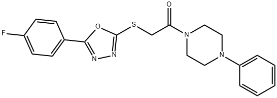 604760-68-1 Piperazine, 1-[[[5-(4-fluorophenyl)-1,3,4-oxadiazol-2-yl]thio]acetyl]-4-phenyl- (9CI)