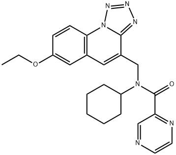 Pyrazinecarboxamide, N-cyclohexyl-N-[(7-ethoxytetrazolo[1,5-a]quinolin-4-yl)methyl]- (9CI) 结构式