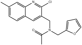 Acetamide, N-[(2-chloro-7-methyl-3-quinolinyl)methyl]-N-(2-furanylmethyl)- (9CI) Struktur