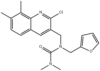 Urea, N-[(2-chloro-7,8-dimethyl-3-quinolinyl)methyl]-N-(2-furanylmethyl)-N,N-dimethyl- (9CI) 结构式