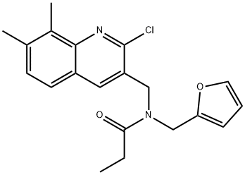 Propanamide, N-[(2-chloro-7,8-dimethyl-3-quinolinyl)methyl]-N-(2-furanylmethyl)- (9CI),604781-81-9,结构式