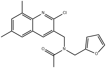Acetamide, N-[(2-chloro-6,8-dimethyl-3-quinolinyl)methyl]-N-(2-furanylmethyl)- (9CI),604782-38-9,结构式