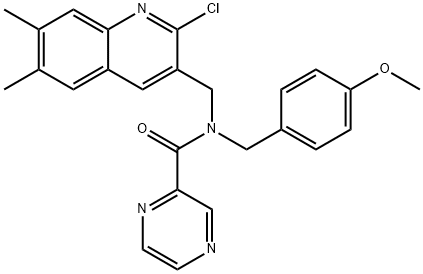 Pyrazinecarboxamide, N-[(2-chloro-6,7-dimethyl-3-quinolinyl)methyl]-N-[(4-methoxyphenyl)methyl]- (9CI)|