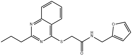 Acetamide, N-(2-furanylmethyl)-2-[(2-propyl-4-quinazolinyl)thio]- (9CI) 结构式