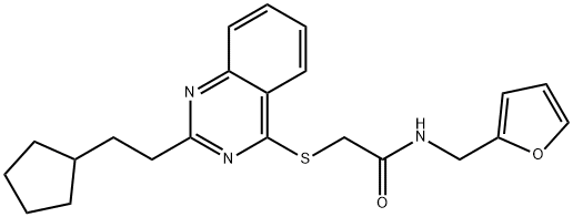 Acetamide, 2-[[2-(2-cyclopentylethyl)-4-quinazolinyl]thio]-N-(2-furanylmethyl)- (9CI) Struktur