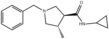 3-Pyrrolidinecarboxamide,N-cyclopropyl-4-methyl-1-(phenylmethyl)-,(3S,4S)- Structure