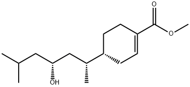 (R)-4-[(1R,3R)-3-Hydroxy-1,5-dimethylhexyl]-1-cyclohexene-1-carboxylic acid methyl ester 结构式