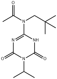 3-イソプロピル-6-[アセチル(2,2-ジメチルプロピル)アミノ]-1,3,5-トリアジン-2,4(1H,3H)-ジオン 化学構造式