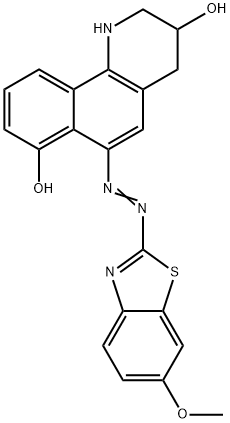 1,2,3,4-Tetrahydro-6-[(6-methoxybenzothiazol-2-yl)azo]benzo[h]quinoline-3,7-diol,6054-52-0,结构式