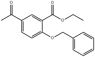 5-アセチル-2-(フェニルメトキシ)安息香酸エチル 化学構造式