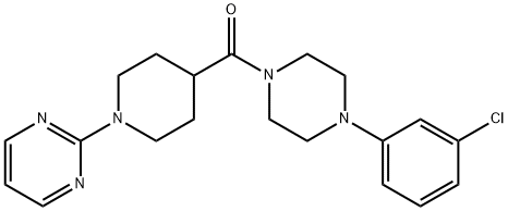 Piperazine, 1-(3-chlorophenyl)-4-[[1-(2-pyrimidinyl)-4-piperidinyl]carbonyl]- (9CI) Structure