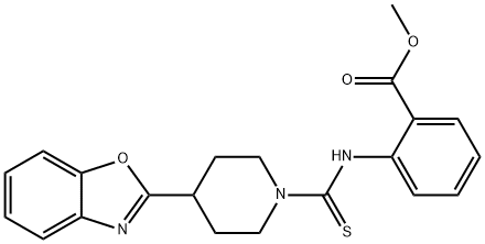 Benzoic acid, 2-[[[4-(2-benzoxazolyl)-1-piperidinyl]thioxomethyl]amino]-, methyl ester (9CI),605629-23-0,结构式