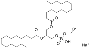 1,2-DIMYRISTOYL-SN-GLYCEROPHOSPHOMETHANOL, SODIUM SALT 结构式